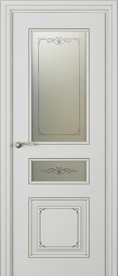 Купить межкомнатную дверь ЛЧ 53 С2 с двумя стёклами цвета ral 7035 в Москве