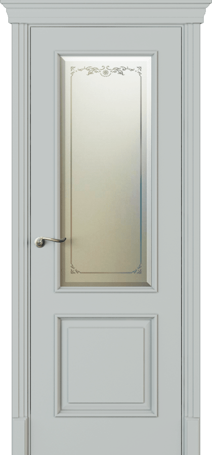 Купить межкомнатную дверь Л13С со стеклом  цвета ral 7035 в Москве