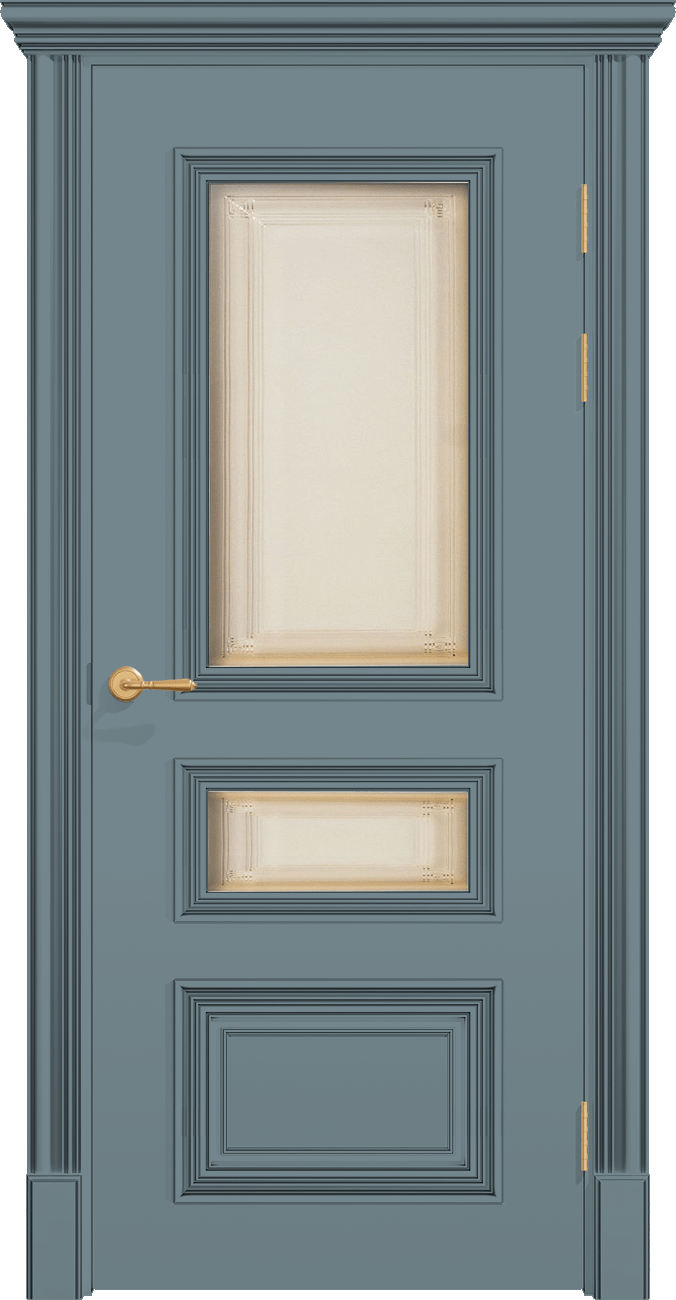 Купить межкомнатную дверь ПОЛО 3FХ/G2 с двумя стёклами цвета ral 7000 в Москве