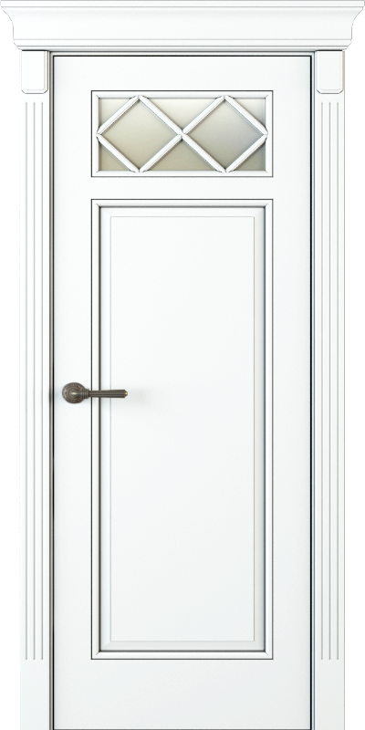 Купить межкомнатную дверь ЛН21 со стеклом  цвета белый в Москве