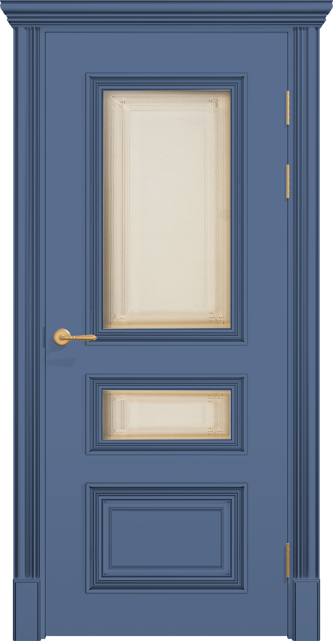 Купить межкомнатную дверь ПОЛО 3FХ/G2 с двумя стёклами цвета ral 5014 в Москве