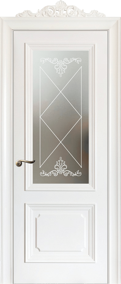 Купить межкомнатную дверь Л 70Н со стеклом  цвета белый в Москве