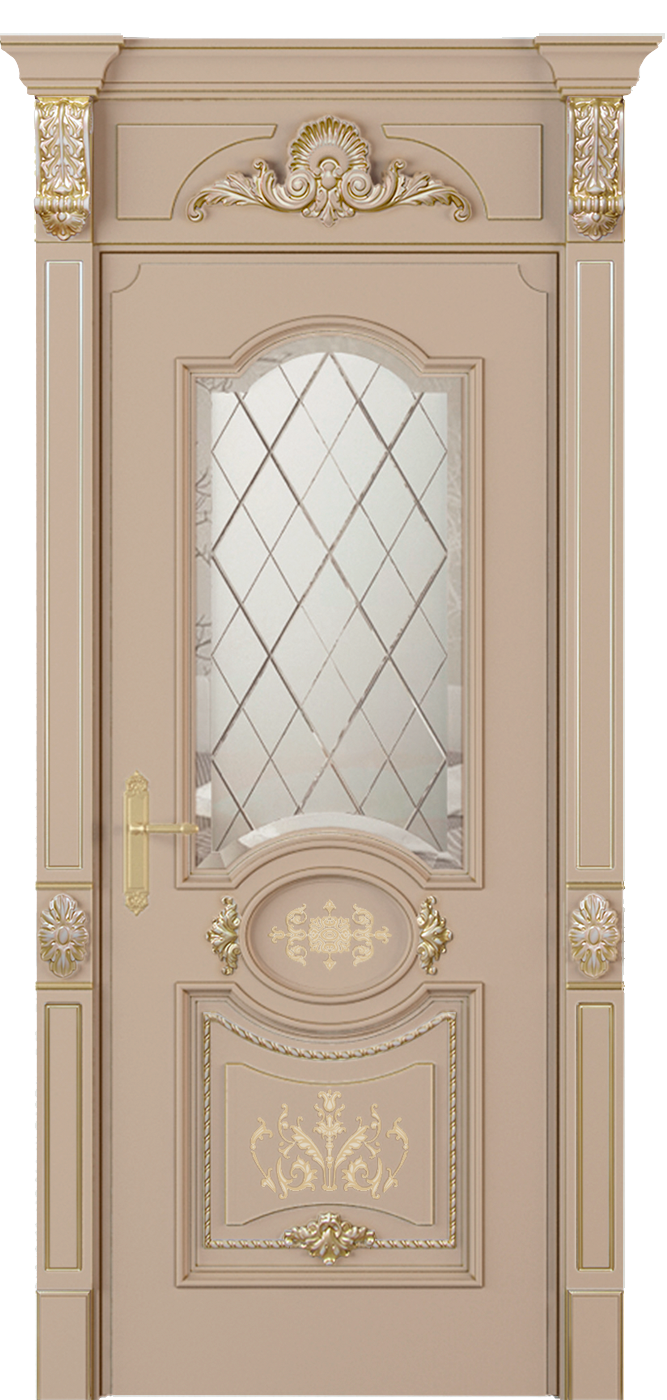 Купить межкомнатную дверь  Модель №006 с фигурным стеклом цвета ral 9010 в 
