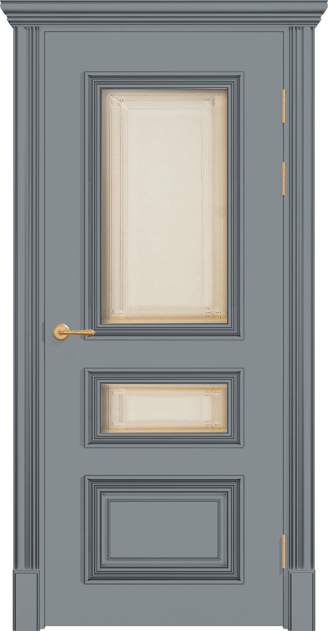 Купить межкомнатную дверь ПОЛО 3FХ/G2 с двумя стёклами цвета ral 7046 в Москве