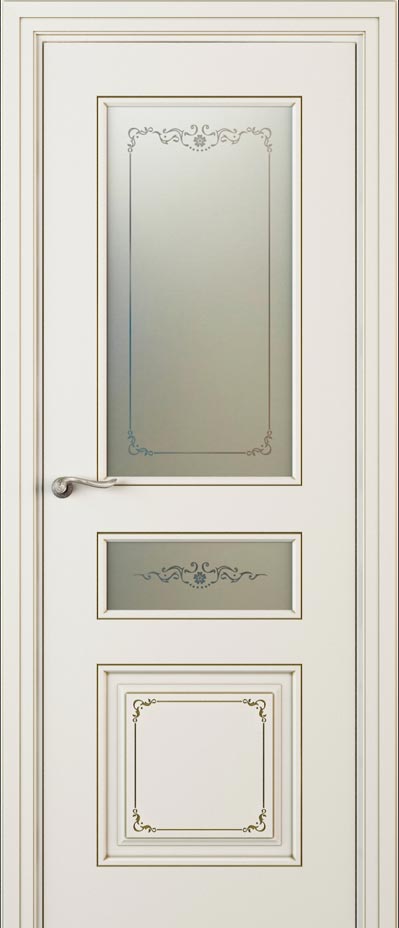 Купить межкомнатную дверь ЛЧ 53 С2 с двумя стёклами цвета ral 9010 в Москве