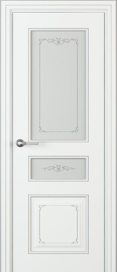 Купить межкомнатную дверь ЛЧ 53 С2 с двумя стёклами цвета белый в Москве