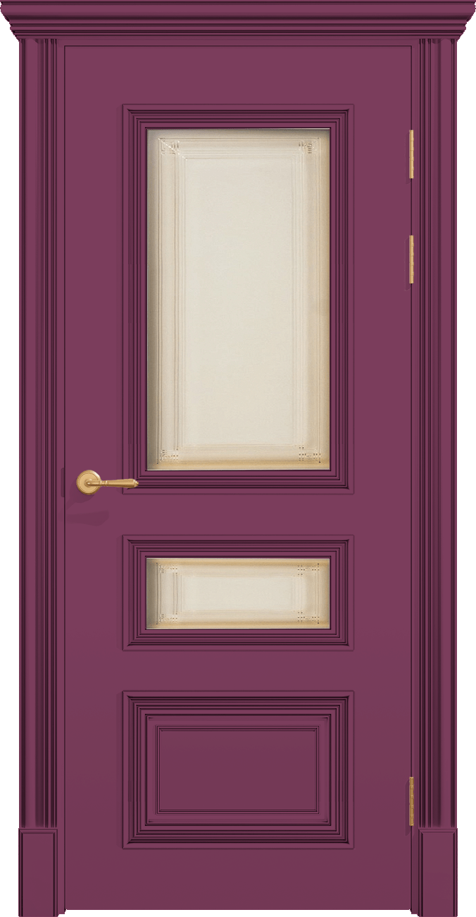 Купить межкомнатную дверь ПОЛО 3FХ/G2 с двумя стёклами цвета ral 4001 в Москве