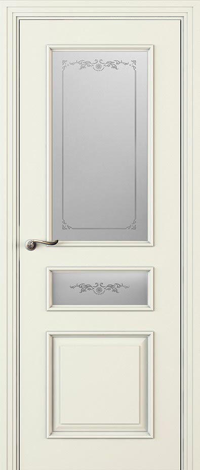 Купить межкомнатную дверь Л 53-С2 с двумя стёклами цвета ral 9010 в Нижнем Новгороде
