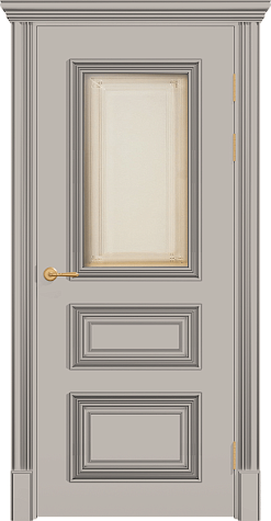 Межкомнатная дверь ПОЛО 3FХ/G1 с одним стеклом цвета ral 7044