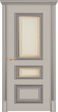 Межкомнатная дверь ПОЛО 3FХ/G2 с двумя стёклами цвета ral 7044