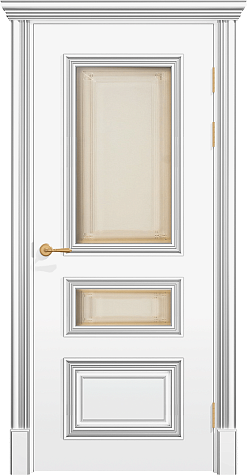 Межкомнатная дверь ПОЛО 3FХ/G2 с двумя стёклами цвета ral 9016