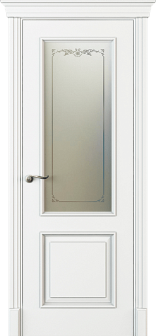 Межкомнатная дверь Л13С со стеклом  цвета белый
