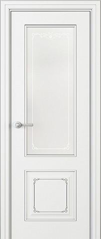 Межкомнатная дверь ЛЧ 13-С со стеклом  цвета белый