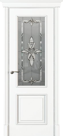Межкомнатная дверь Л13 со стеклом  цвета белый