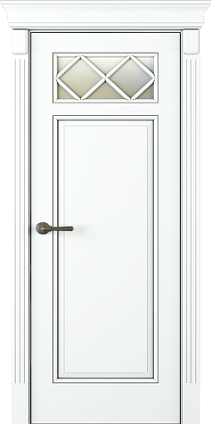 Межкомнатная дверь ЛН21 со стеклом  цвета белый