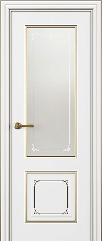 Межкомнатная дверь ЛЧ 13-С со стеклом  цвета белый