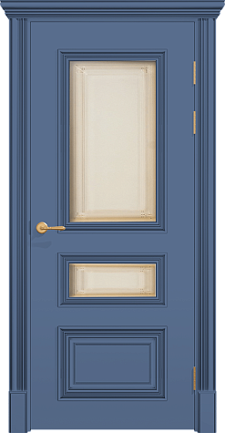 Межкомнатная дверь ПОЛО 3FХ/G2 с двумя стёклами цвета ral 5014
