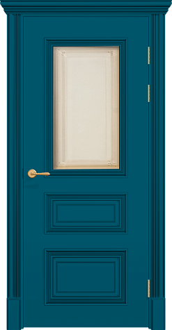 Межкомнатная дверь ПОЛО 3FХ/G1 с одним стеклом цвета ral 5009