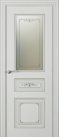 Межкомнатная дверь ЛЧ 53 С с одним стеклом цвета ral 7035