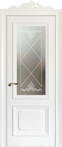 Межкомнатная дверь Л 70Н со стеклом  цвета белый