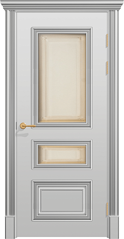 Межкомнатная дверь ПОЛО 3FХ/G2 с двумя стёклами цвета ral 7035