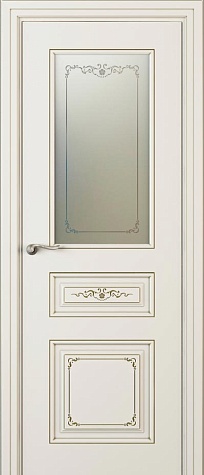Межкомнатная дверь ЛЧ 53 С с одним стеклом цвета ral 9010