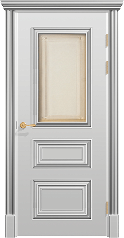Межкомнатная дверь ПОЛО 3FХ/G1 с одним стеклом цвета ral 7035