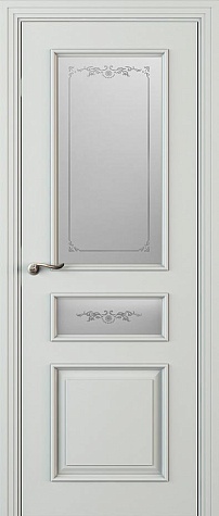 Межкомнатная дверь Л 53-С2 с двумя стёклами цвета ral 7035