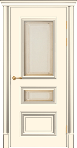 Межкомнатная дверь ПОЛО 3FХ/G2 с двумя стёклами цвета ral 9001