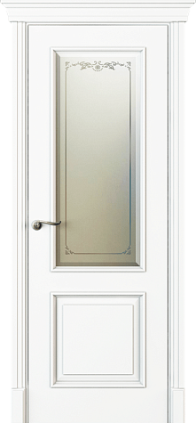 Межкомнатная дверь Л13С со стеклом  цвета белый