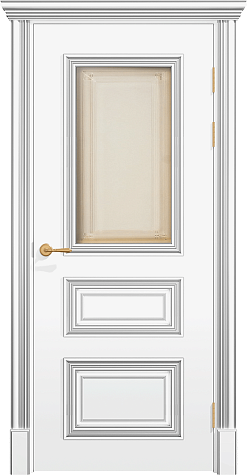 Межкомнатная дверь ПОЛО 3FХ/G1 с одним стеклом цвета ral 9016