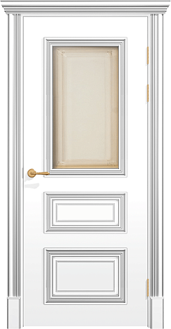 Межкомнатная дверь ПОЛО 3FХ/G1 с одним стеклом цвета ral 9010
