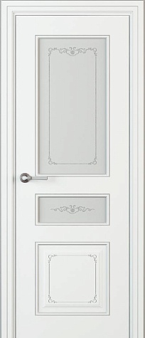 Межкомнатная дверь ЛЧ 53 С2 с двумя стёклами цвета белый