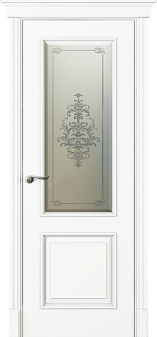 Межкомнатная дверь Л13Б со стеклом  цвета белый
