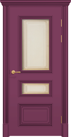 Межкомнатная дверь ПОЛО 3FХ/G2 с двумя стёклами цвета ral 4001