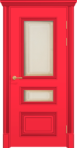 Межкомнатная дверь ПОЛО 3FХ/G2 с двумя стёклами цвета ral 3017