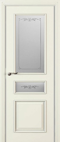 Межкомнатная дверь Л 53-С2 с двумя стёклами цвета ral 9010